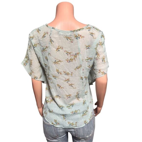 Pulp floral printed light weight poncho polyester top M - Picture 3 of 5